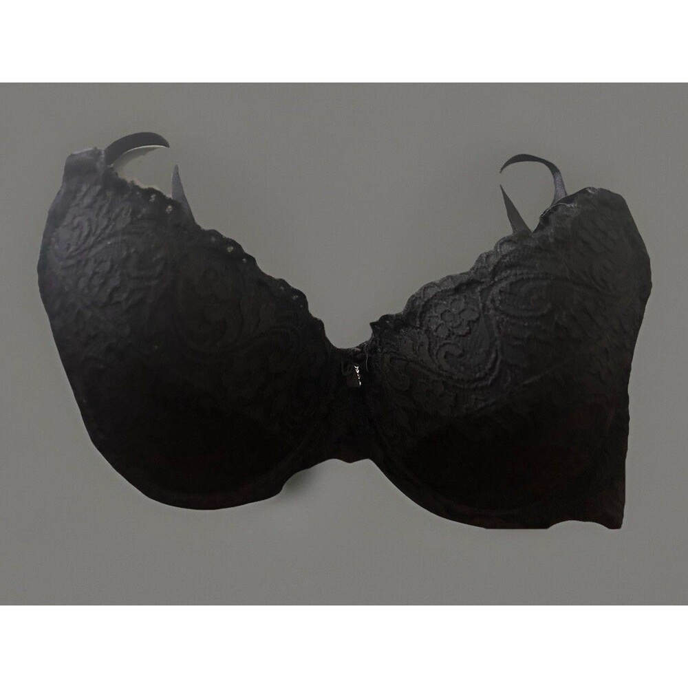 Smart & Sexy Padded Underwire Lacy Bra 38DD ~ Black
